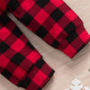 Infant Boys Girls Christmas Long Sleeve Cartoon Prints Tops Plaid Pants Hat Newborn Outfits 3PCS Troop Jogging