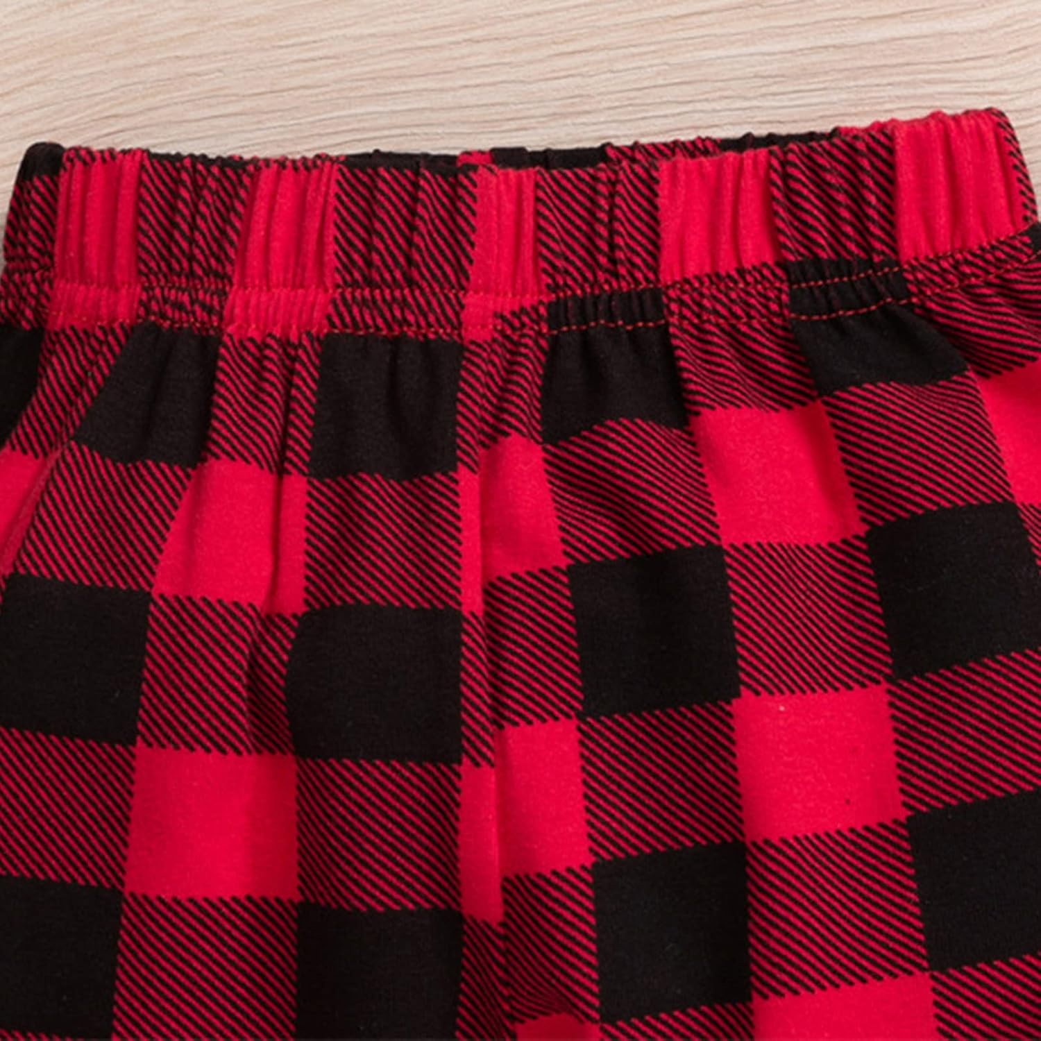 Infant Boys Girls Christmas Long Sleeve Cartoon Prints Tops Plaid Pants Hat Newborn Outfits 3PCS Troop Jogging