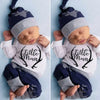 Newborn Baby Boys Clothes Little Man Long Sleeve Romper Deer Leggings Pants Hat Outfits Set Clothing