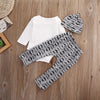 Cute 3PCS Set Newborn Baby Boy Clothes Lovely Mommy's New Man Mustache Print Bodysuit Tops Long Pants Hat Outfits 0-18M