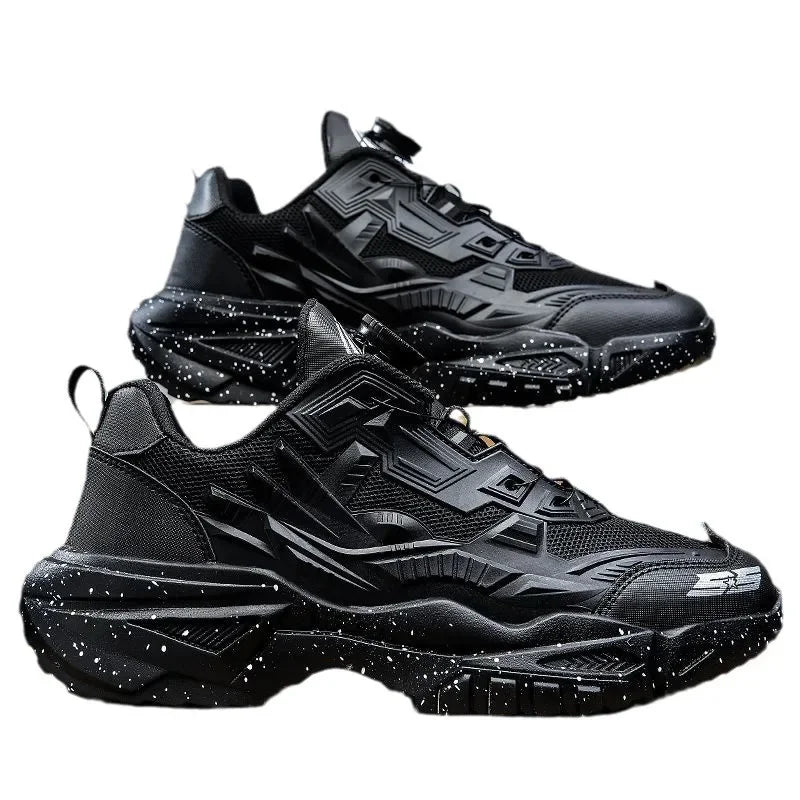 2024 Herfst Heren Casual Sneakers Sportschoenen Dikke Zool Trendy Hong Kong Stijl Ouderen Schoenen Ademend Eva Rubber Bovenwerk