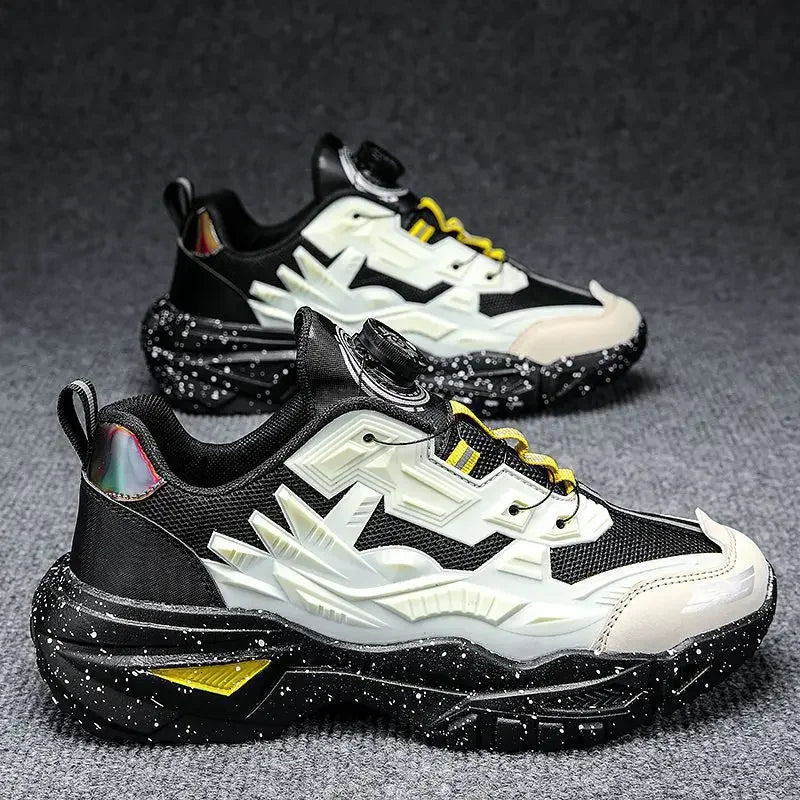 2024 Herfst Heren Casual Sneakers Sportschoenen Dikke Zool Trendy Hong Kong Stijl Ouderen Schoenen Ademend Eva Rubber Bovenwerk