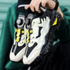 2024 Herfst Heren Casual Sneakers Sportschoenen Dikke Zool Trendy Hong Kong Stijl Ouderen Schoenen Ademend Eva Rubber Bovenwerk