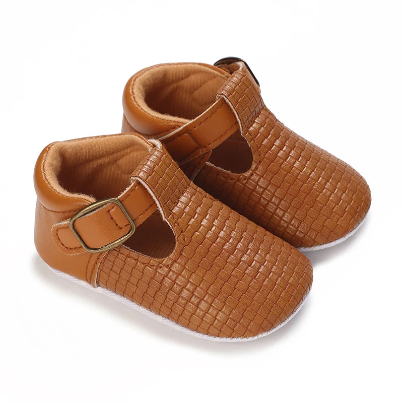 Newborn Baby Boys And Girls Brown Casual Shoes Baby First Walking Shoes Soft Sole Anti Slip Baby Casual Shoes 0-18M
