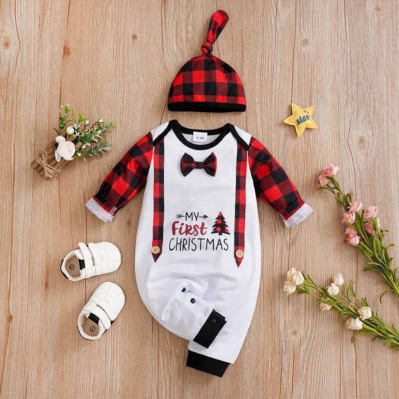 Jingle Boy™ | 🎄 Baby’s Eerste Kerst - Rompertje met Mutsje🎄