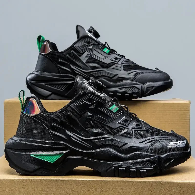 2024 Herfst Heren Casual Sneakers Sportschoenen Dikke Zool Trendy Hong Kong Stijl Ouderen Schoenen Ademend Eva Rubber Bovenwerk