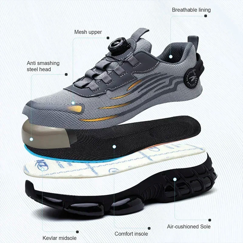 Jake™ Buttonshoe | De makkelijkste werkschoen die er is. Druk, draai en klaar!