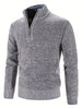 Men Pullover Autumn Winter Solid Color Stand Collar Leisure And Comfortable Zipper High Collar For Warmth Slim Fit Sweater