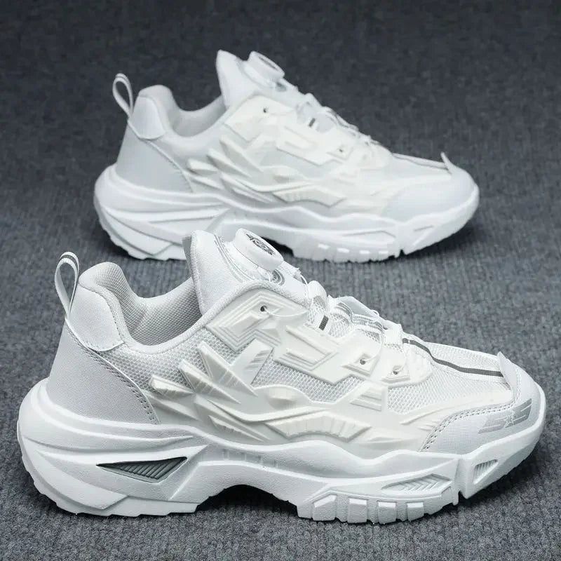 2024 Herfst Heren Casual Sneakers Sportschoenen Dikke Zool Trendy Hong Kong Stijl Ouderen Schoenen Ademend Eva Rubber Bovenwerk