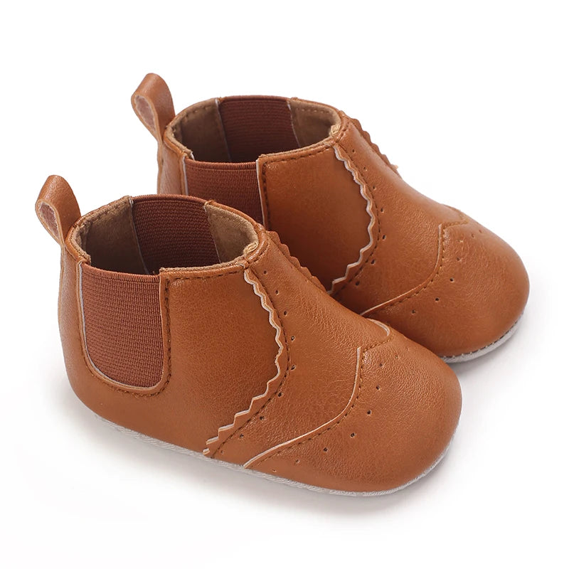 Newborn Baby Boys And Girls Brown Casual Shoes Baby First Walking Shoes Soft Sole Anti Slip Baby Casual Shoes 0-18M