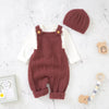 Sweetheart™ | Schattig gebreid baby tuinbroekje met mutsje
