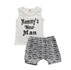 Cute 3PCS Set Newborn Baby Boy Clothes Lovely Mommy's New Man Mustache Print Bodysuit Tops Long Pants Hat Outfits 0-18M