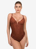 Shapewear Lace Deep V-Neck Sculpting Thong Bodysuit