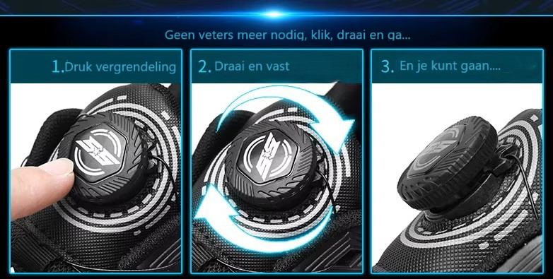 The Button™ Sneakers | Nooit meer losse veters, nooit meer veters strikken en vieze veters?